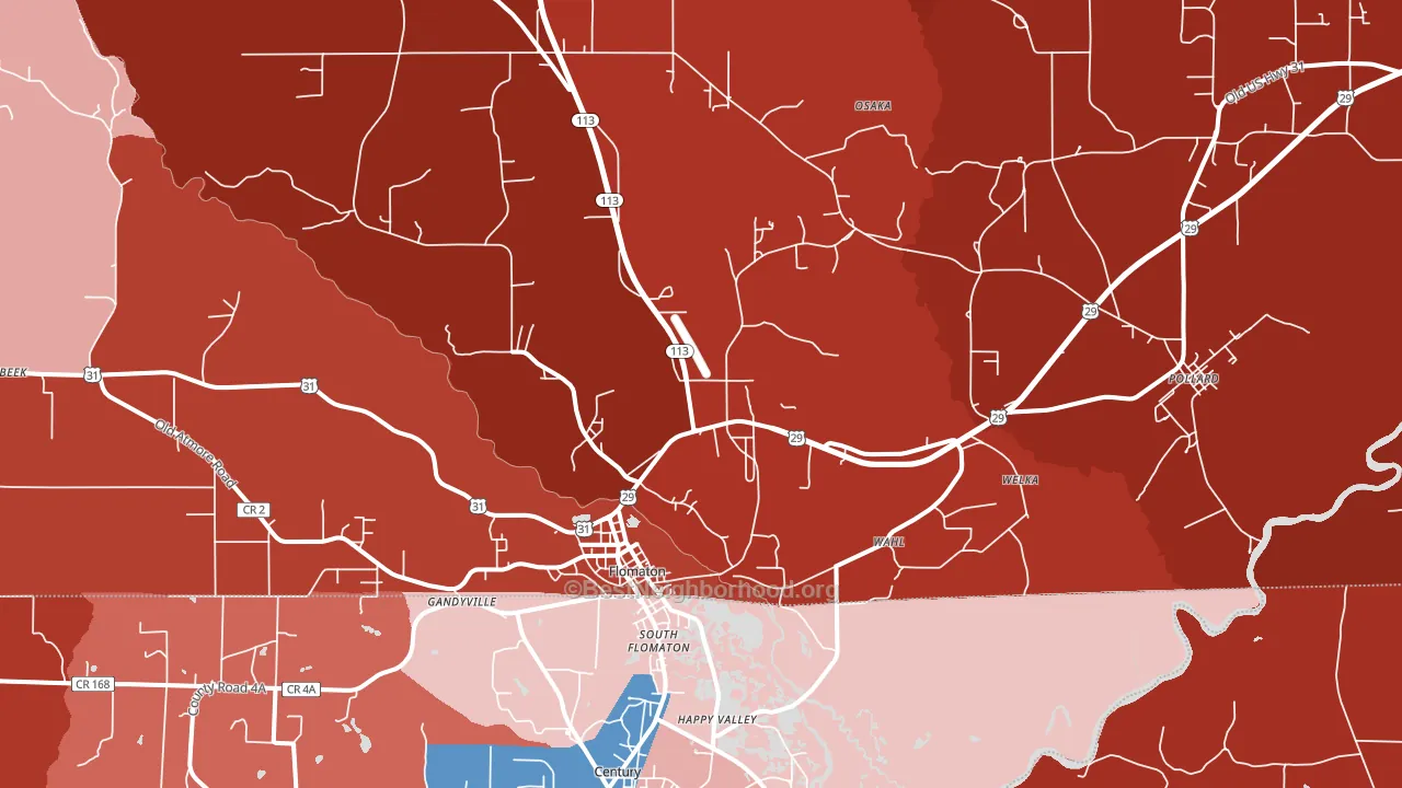 36441, AL block-group political-lean map