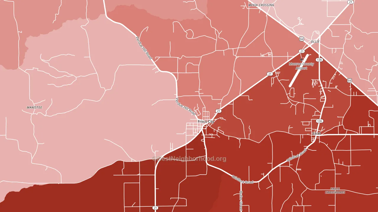 36445, AL block-group political-lean map
