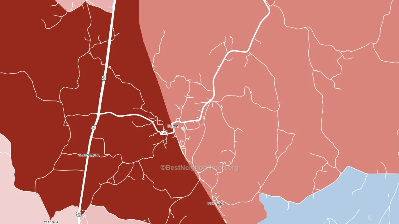 36446, AL block-group political-lean map
