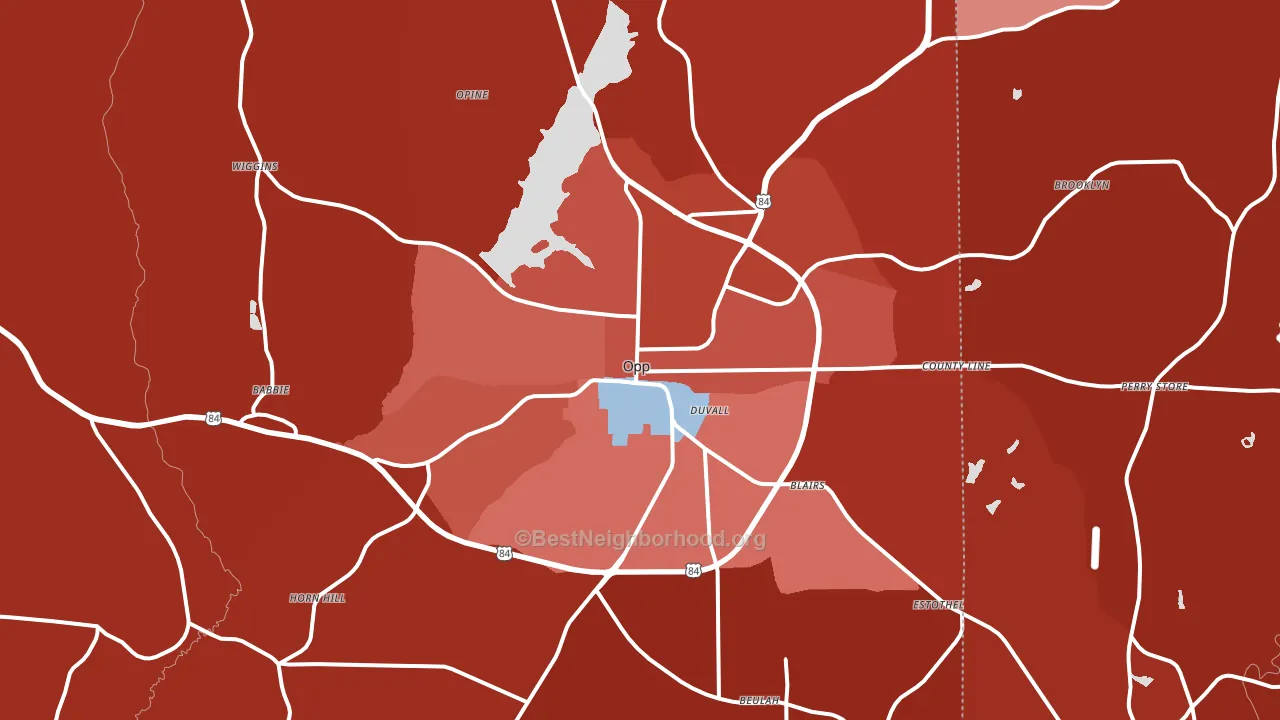 36467, AL block-group political-lean map