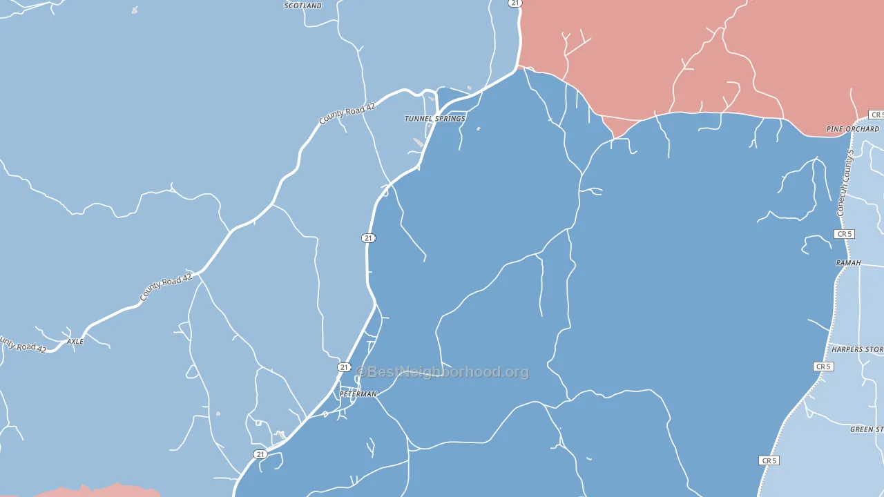 36471, AL block-group political-lean map