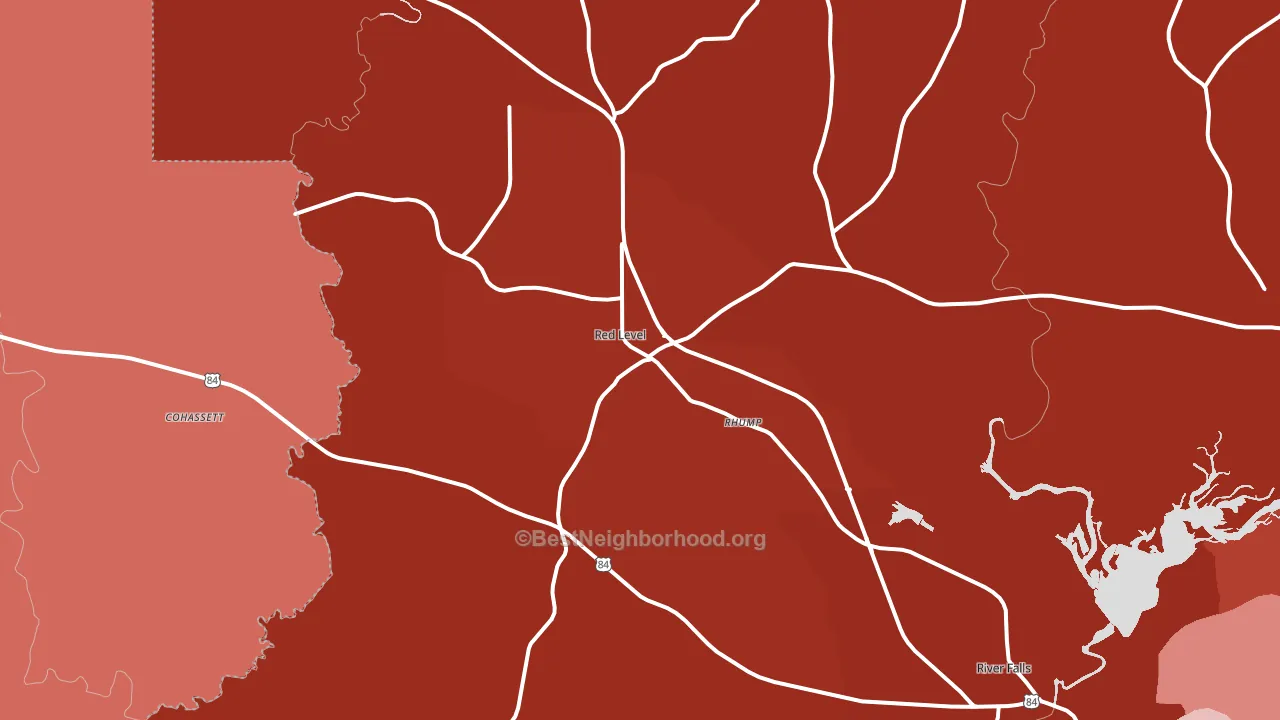 36474, AL block-group political-lean map