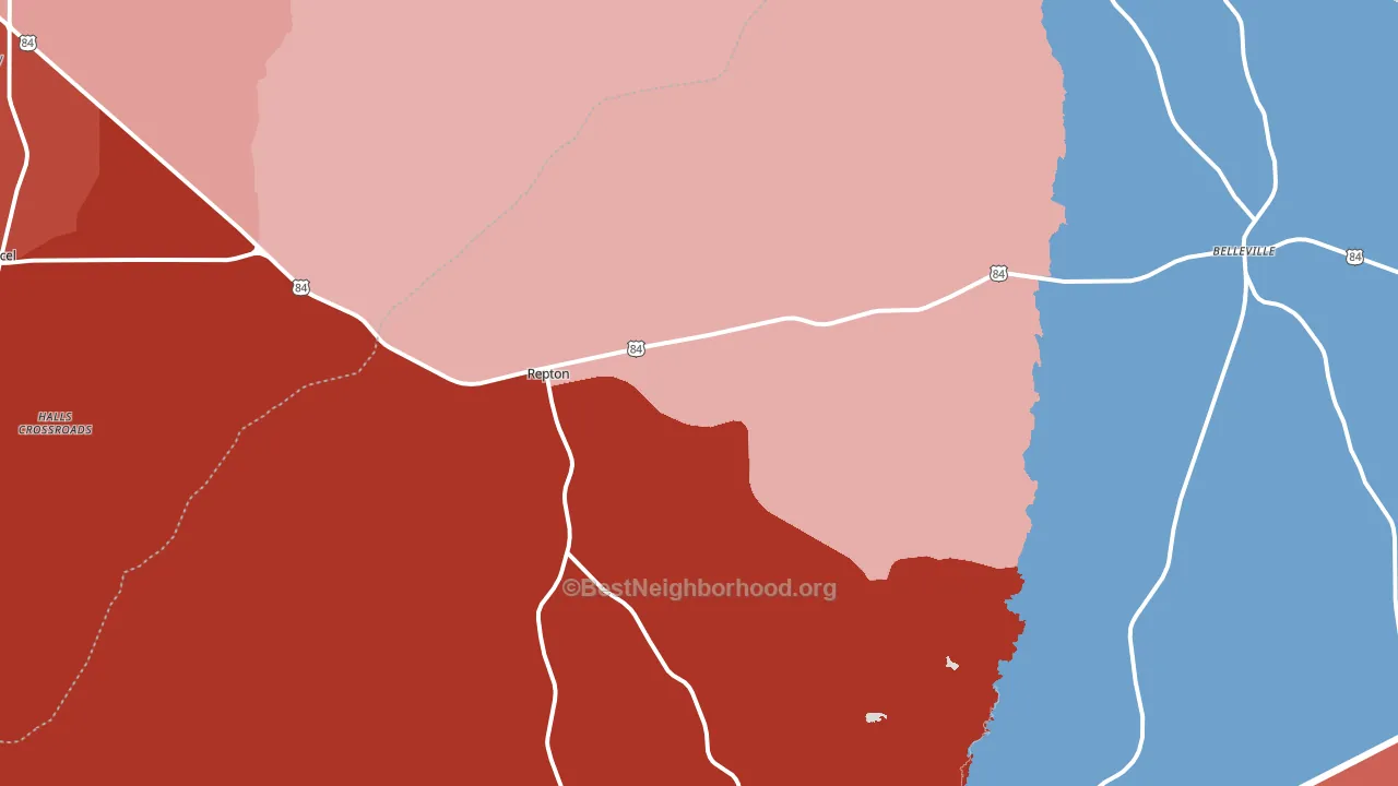 36475, AL block-group political-lean map