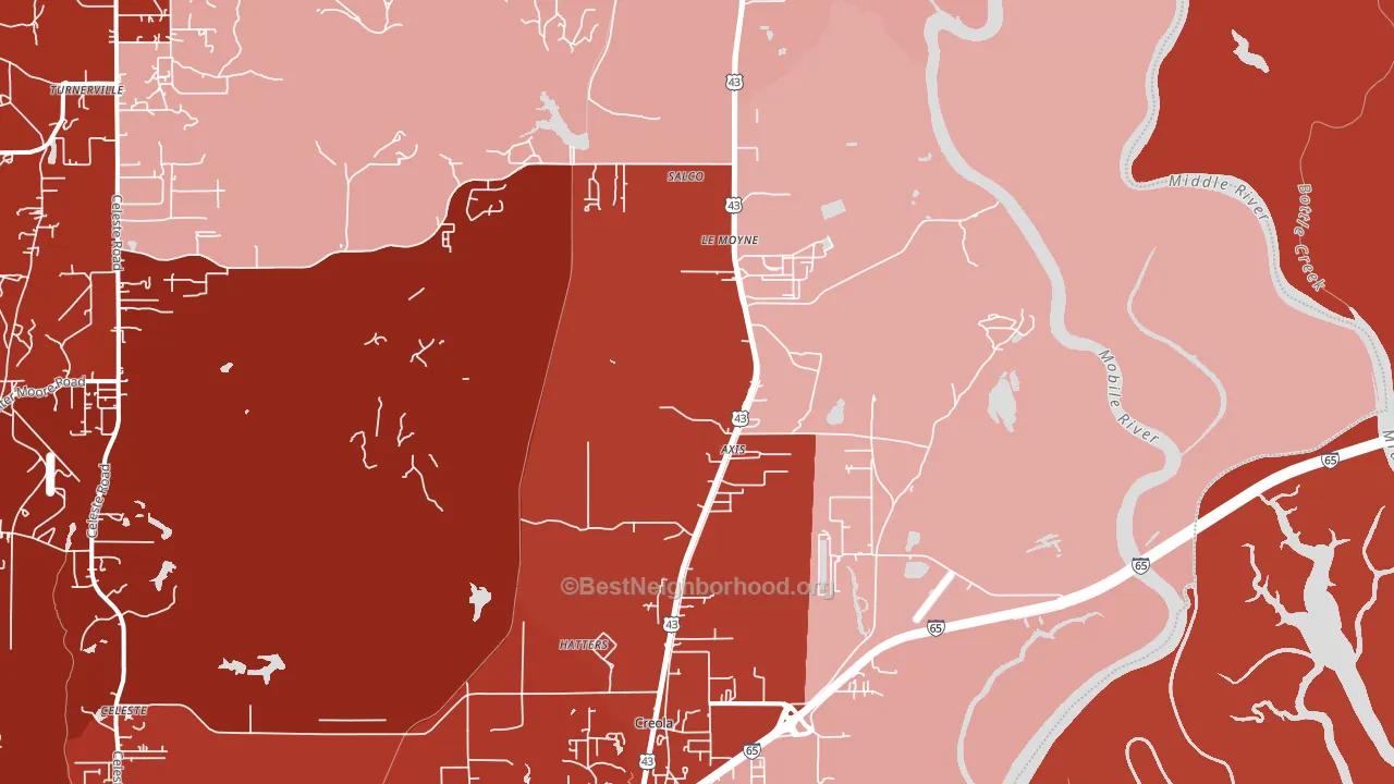 36505, AL block-group political-lean map