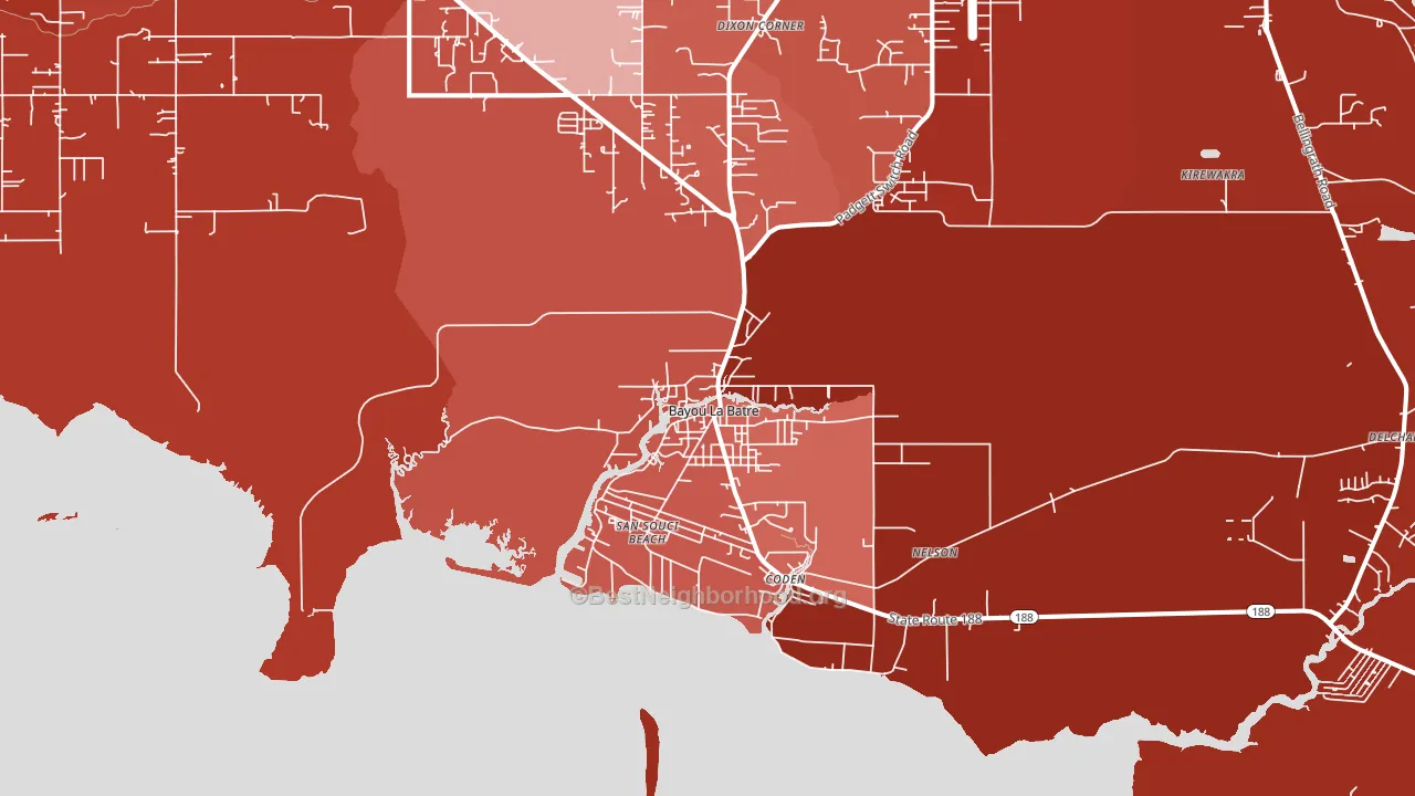 36509, AL block-group political-lean map