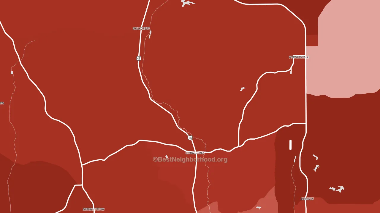 36521, AL block-group political-lean map