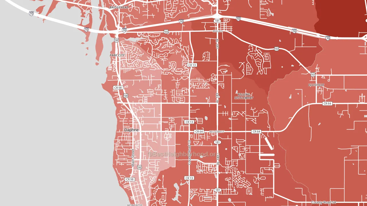 36526, AL block-group political-lean map
