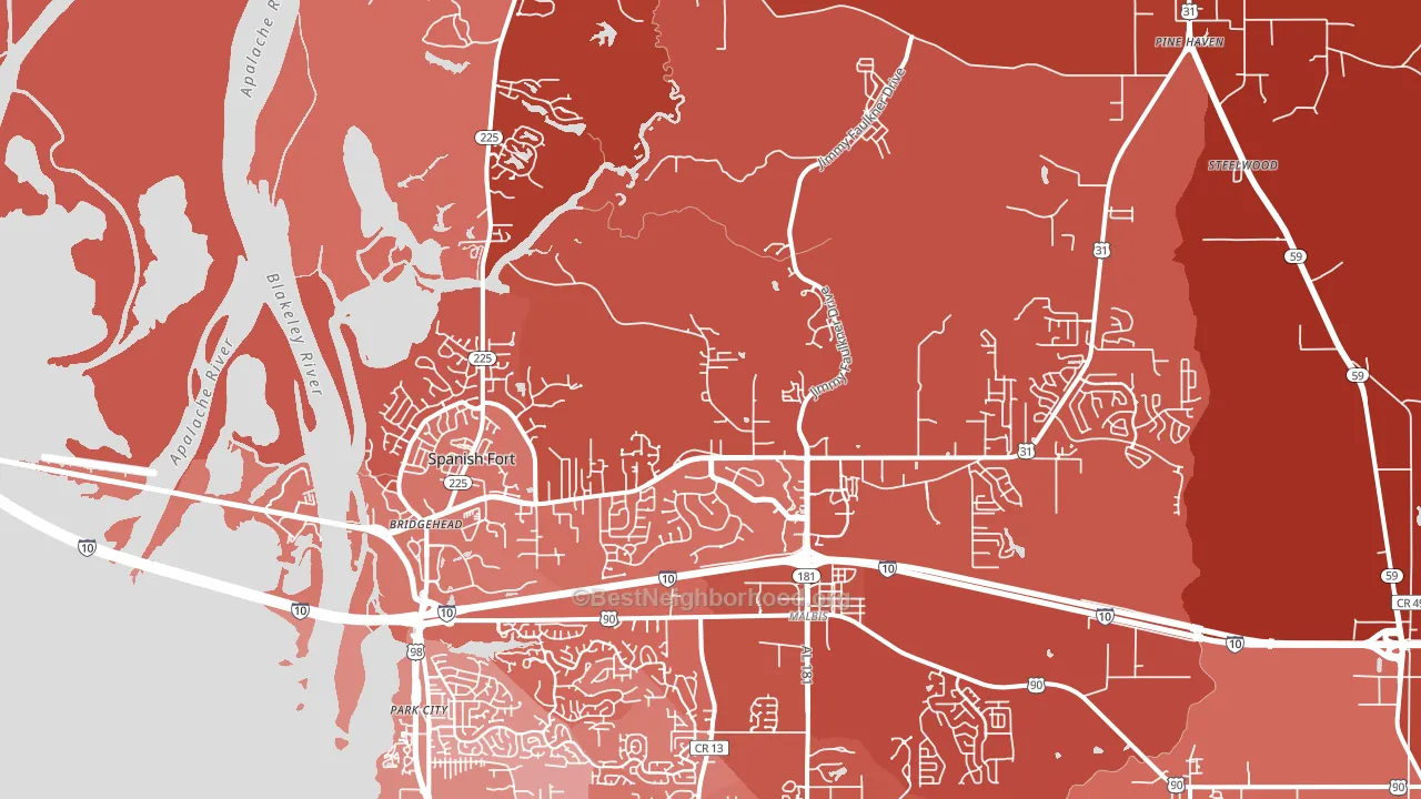 36527, AL block-group political-lean map