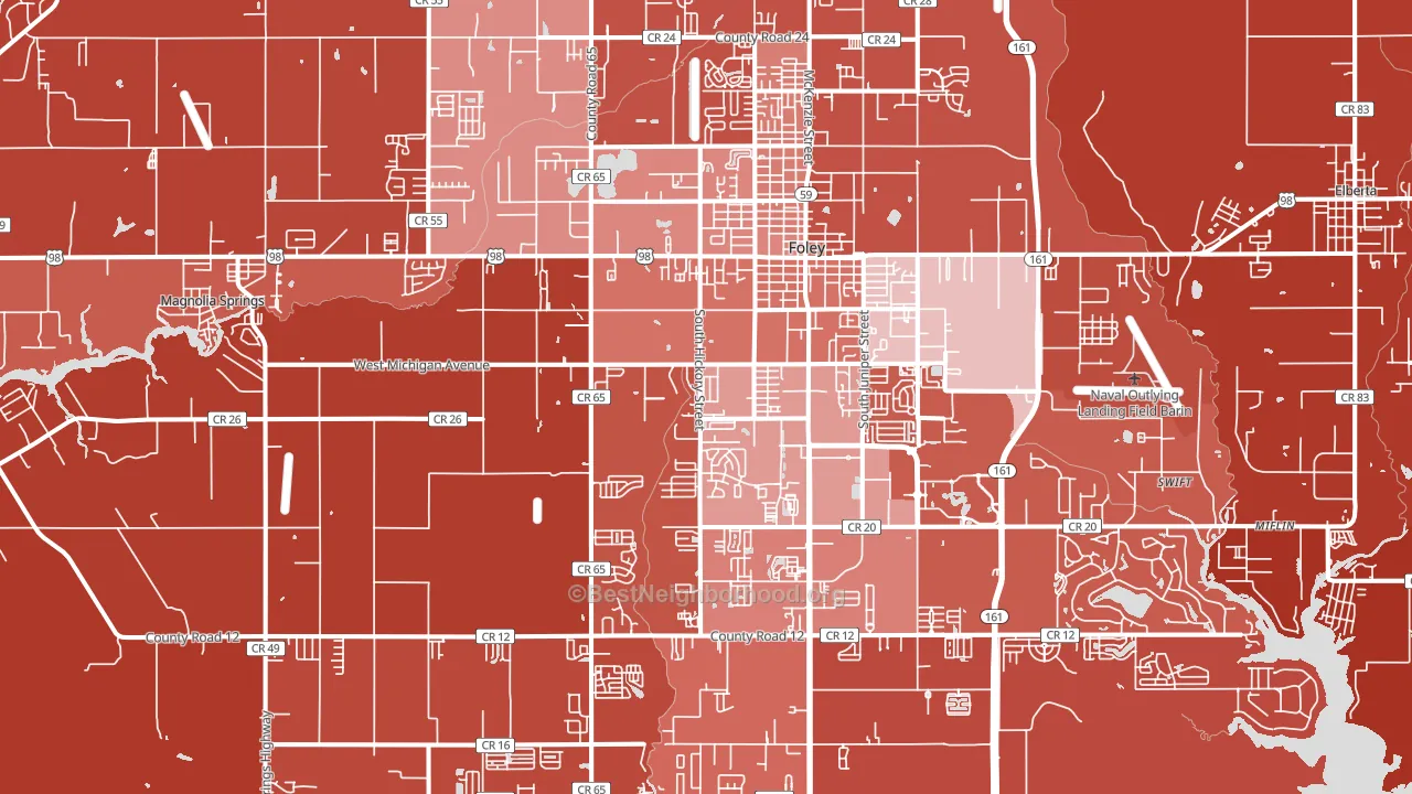 36535, AL block-group political-lean map