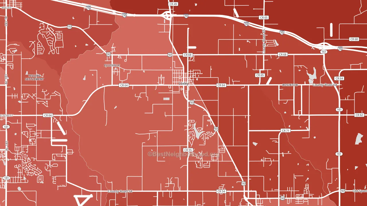36551, AL block-group political-lean map