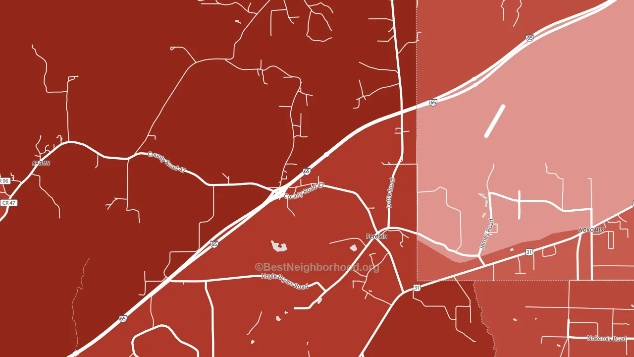 36562, AL block-group political-lean map