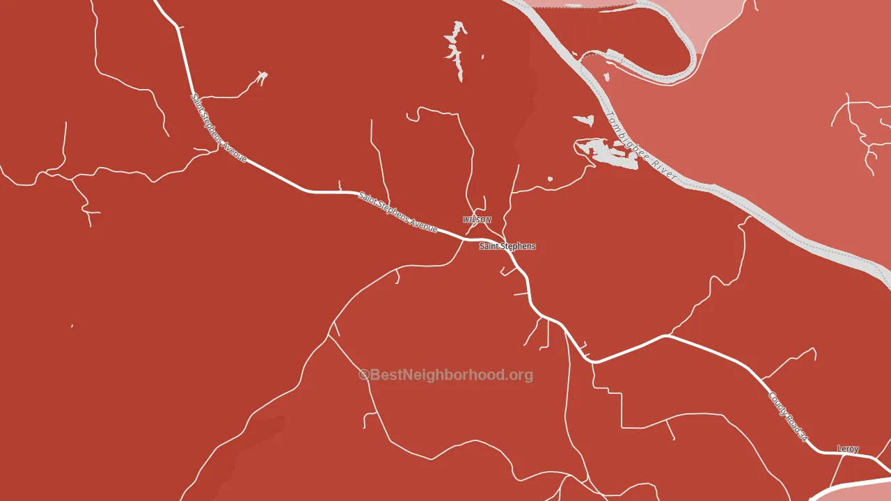 36569, AL block-group political-lean map