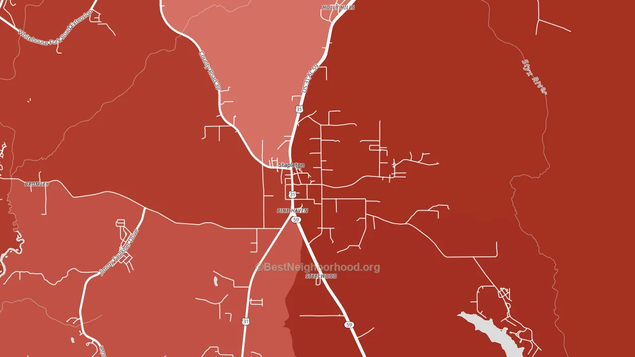 36578, AL block-group political-lean map