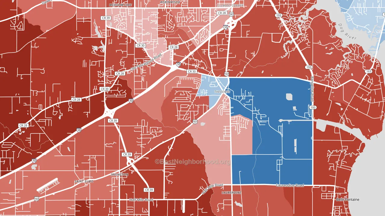 36582, AL block-group political-lean map