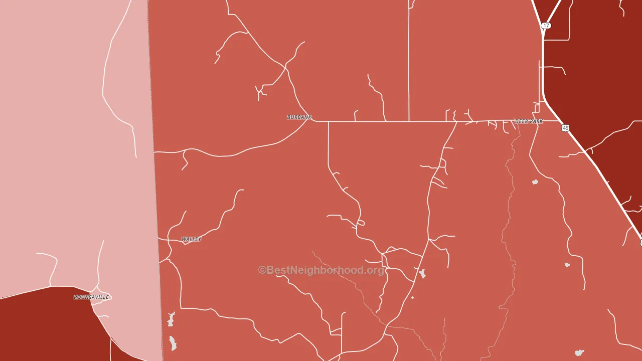 36584, AL block-group political-lean map