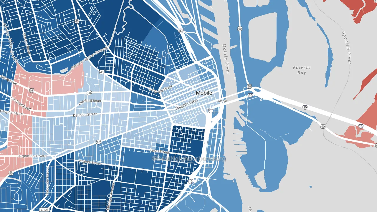 36602, AL block-group political-lean map