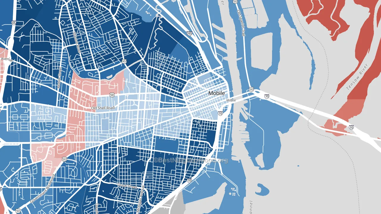 36603, AL block-group political-lean map