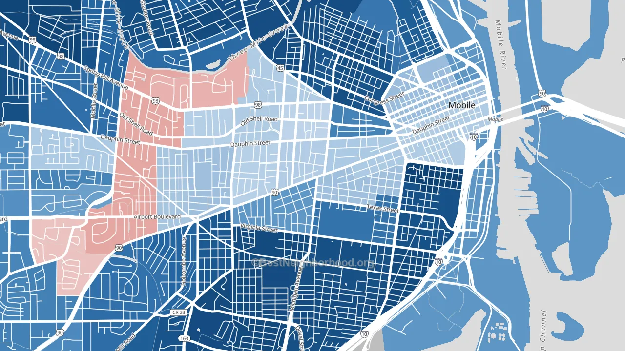 36604, AL block-group political-lean map