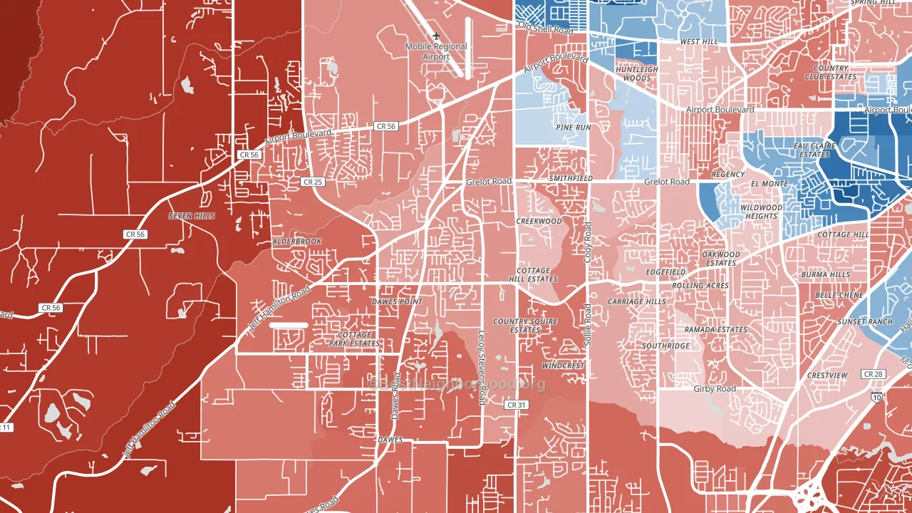 36695, AL block-group political-lean map