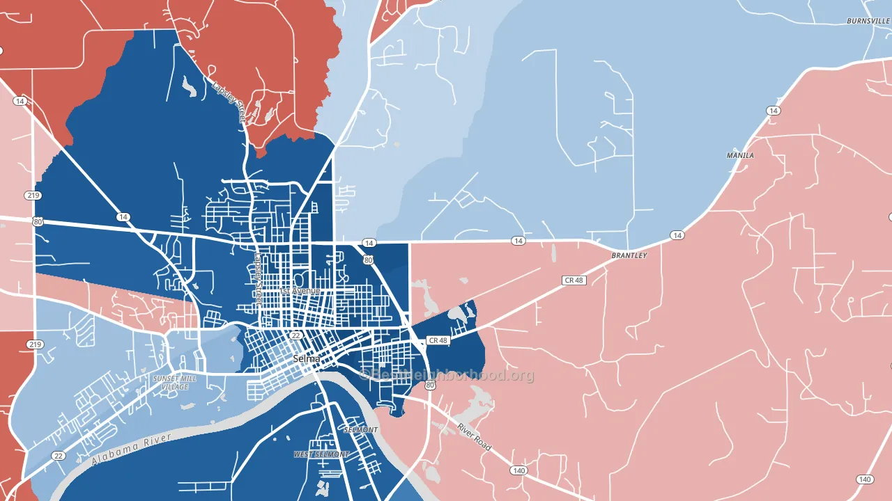 36703, AL block-group political-lean map