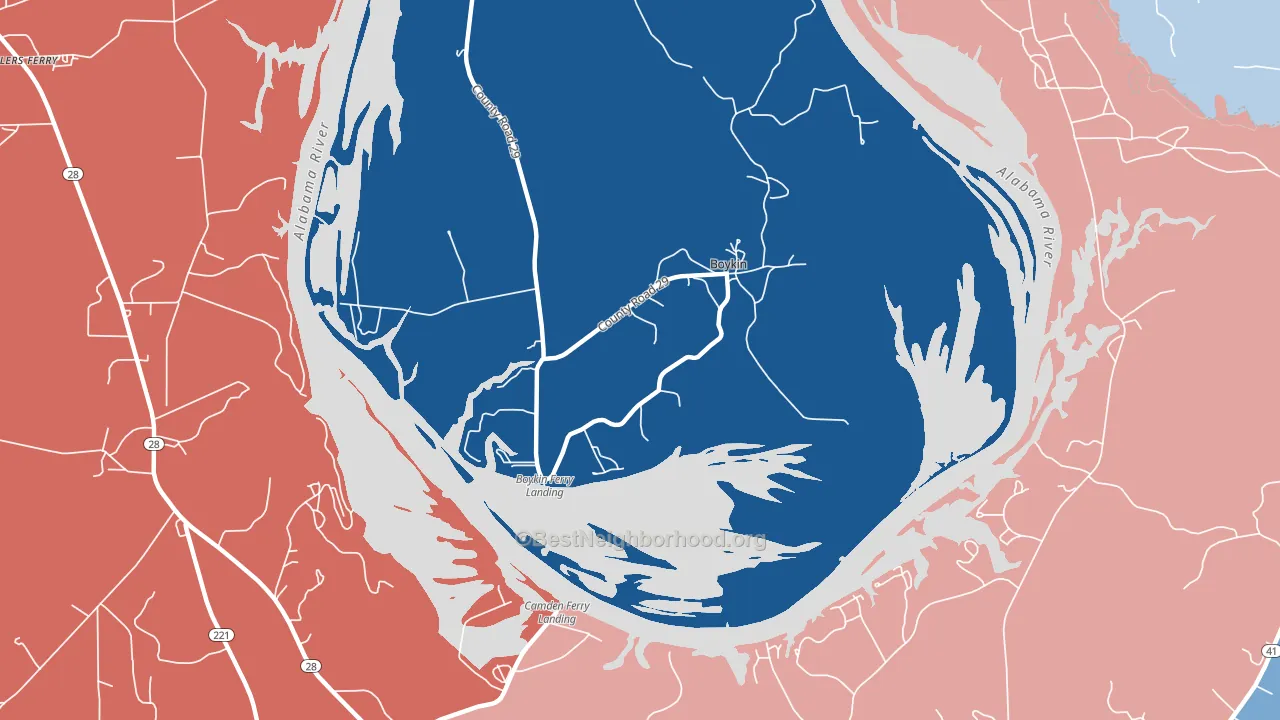 36723, AL block-group political-lean map