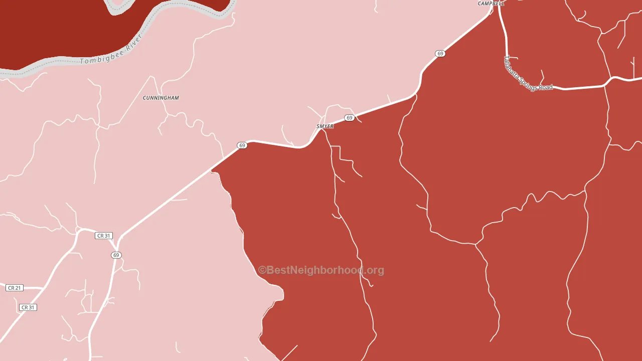 36727, AL block-group political-lean map