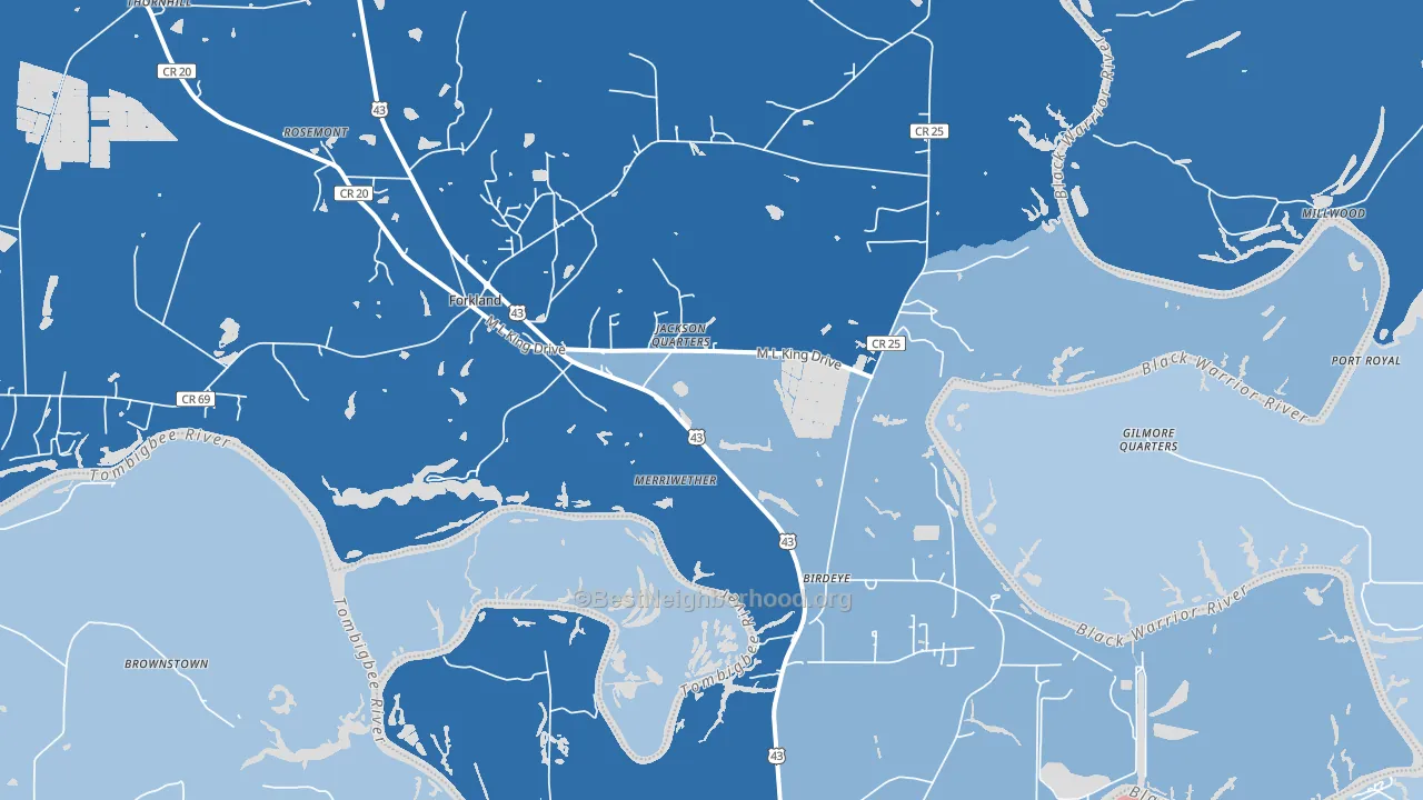 36740, AL block-group political-lean map