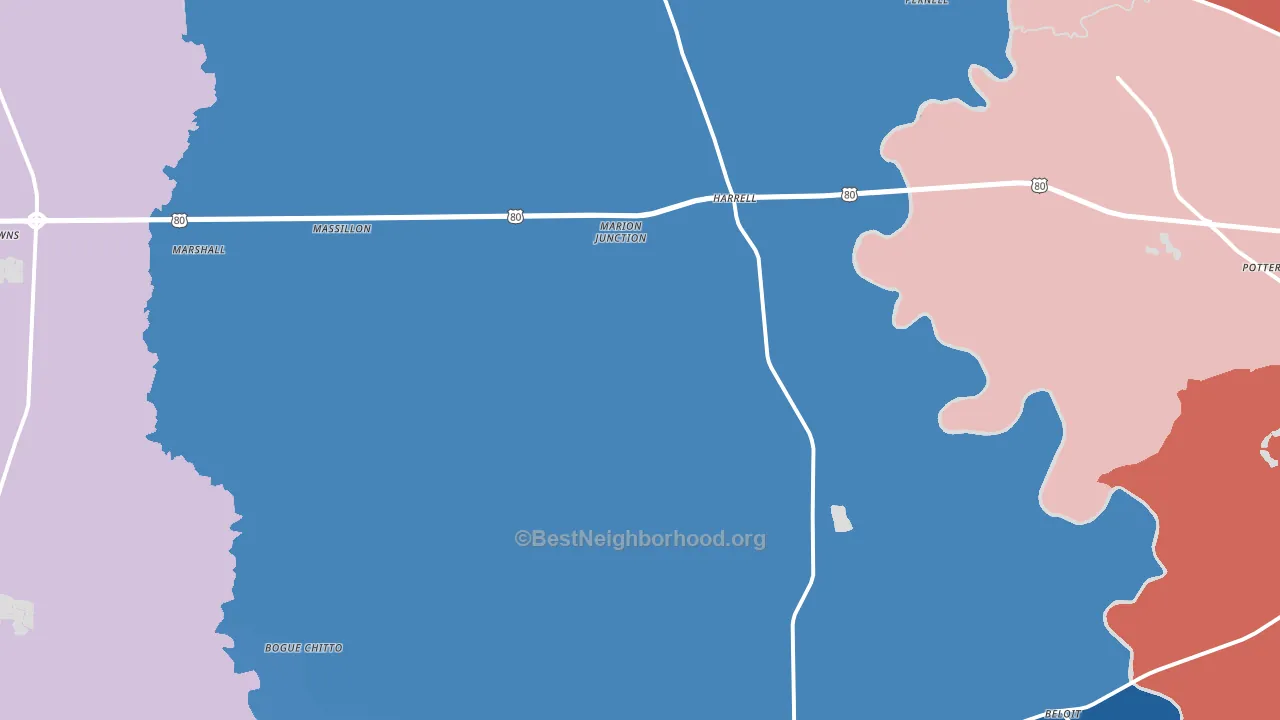 36759, AL block-group political-lean map