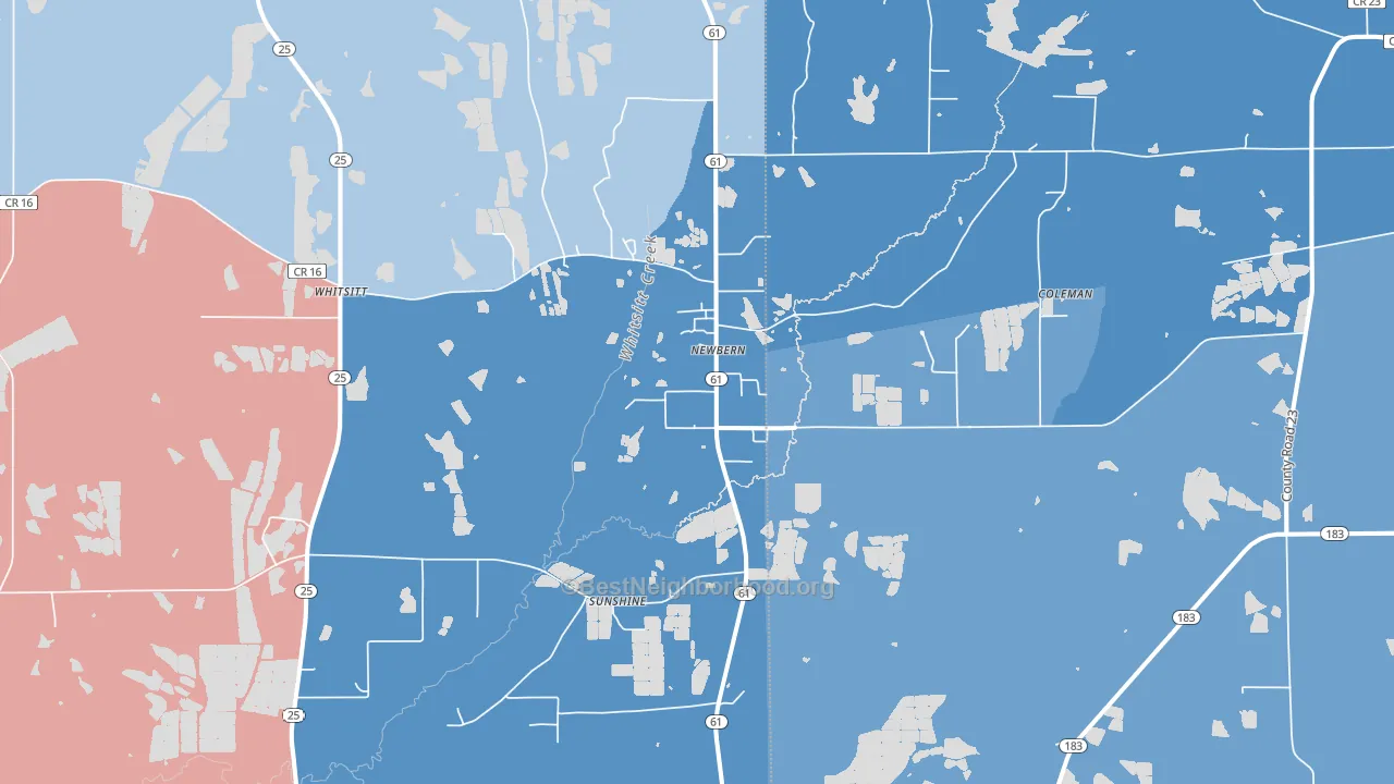 36765, AL block-group political-lean map