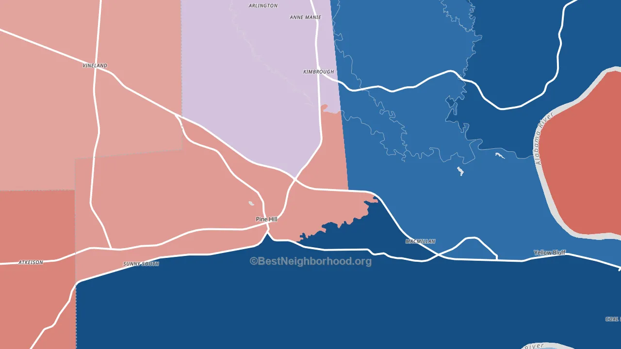 36769, AL block-group political-lean map