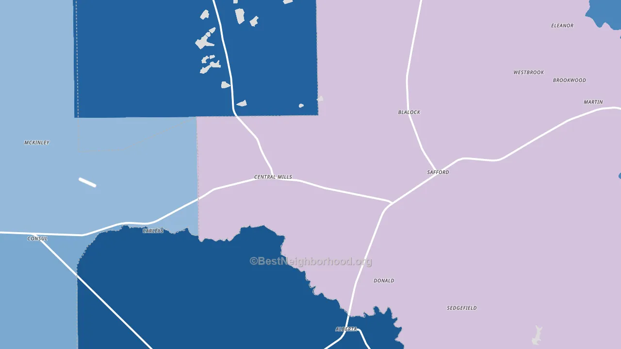 36773, AL block-group political-lean map