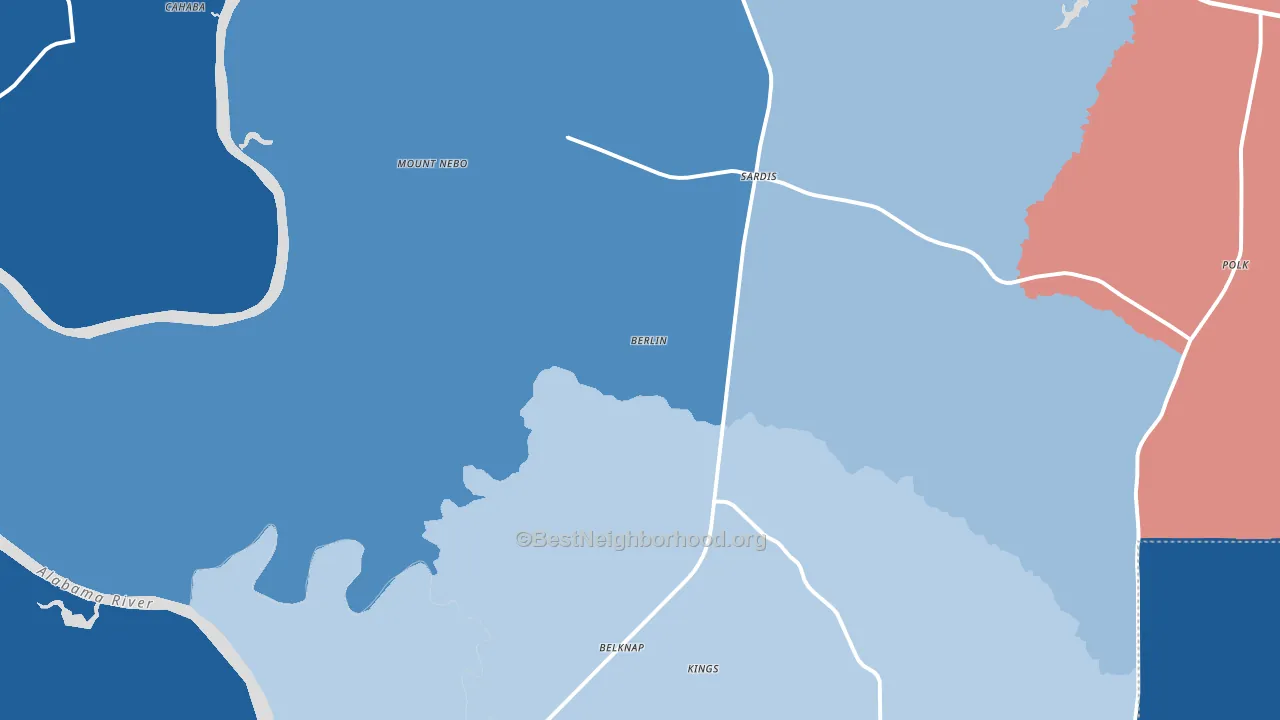 36775, AL block-group political-lean map
