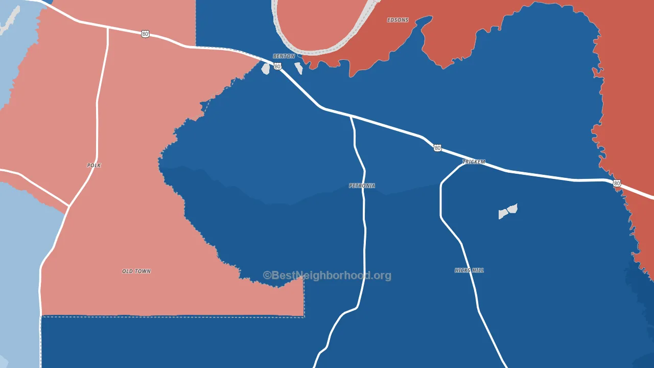 36785, AL block-group political-lean map
