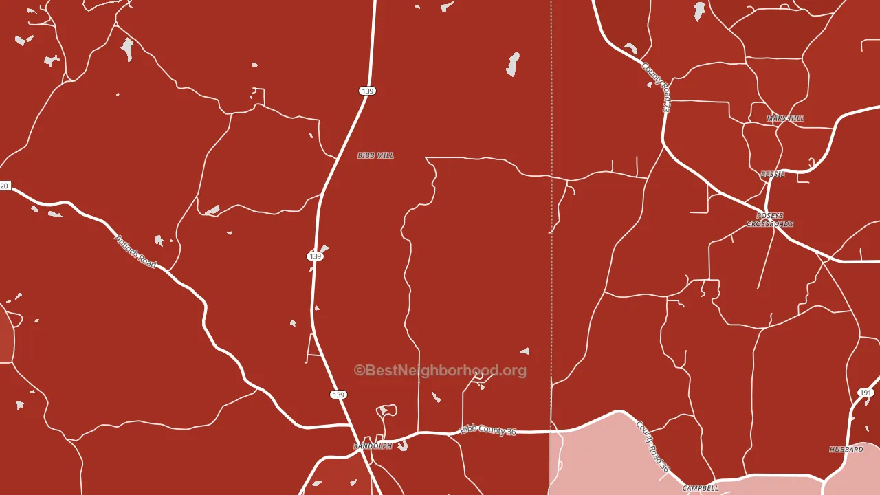 36792, AL block-group political-lean map