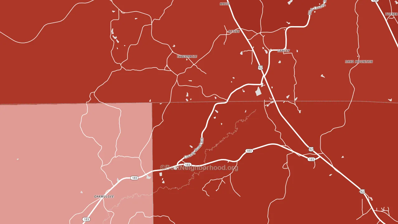 36793, AL block-group political-lean map