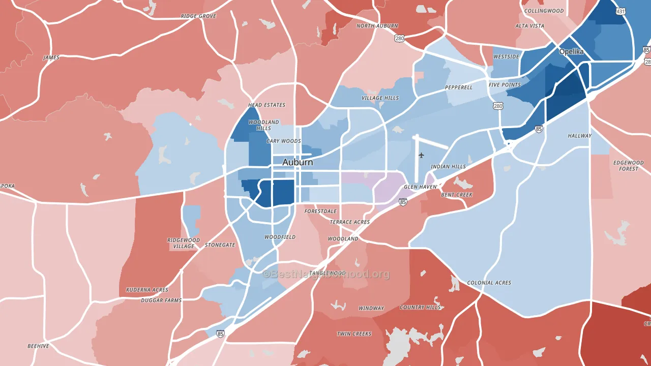 36830, AL block-group political-lean map