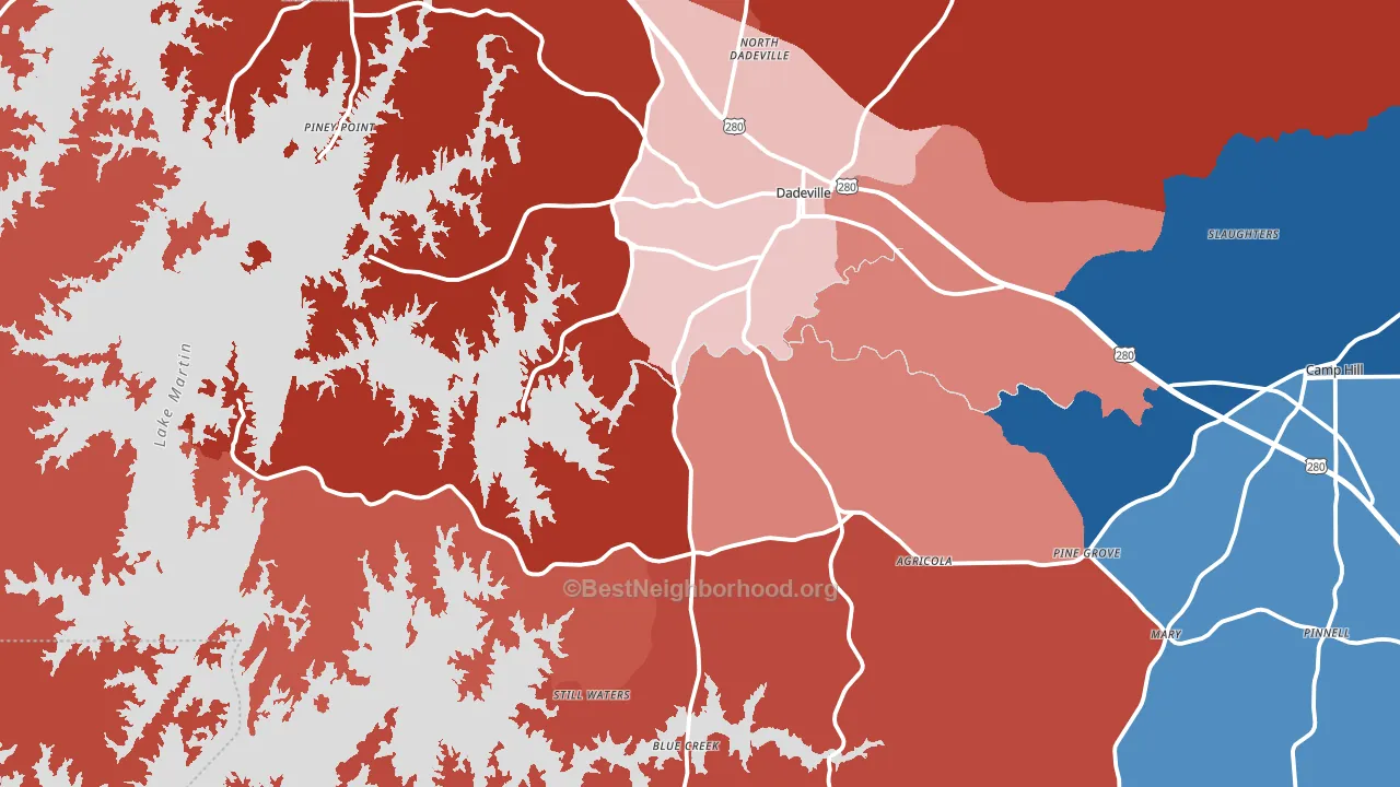 36853, AL block-group political-lean map