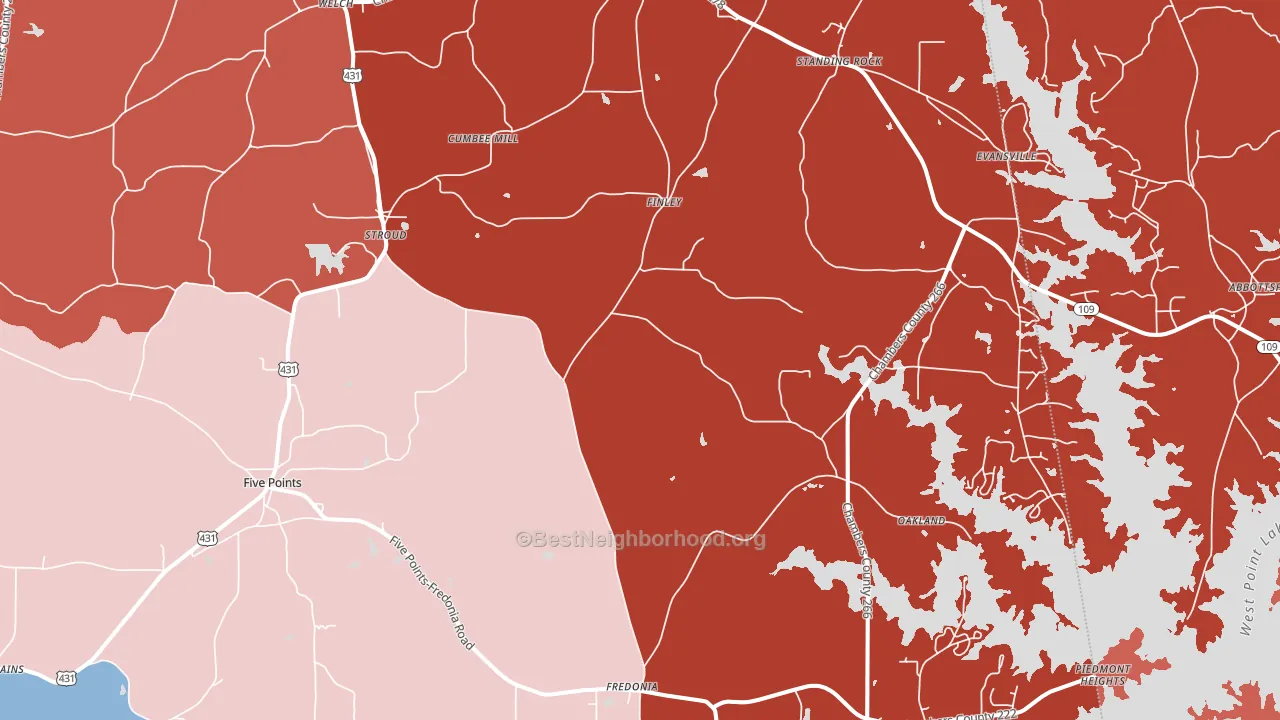 36855, AL block-group political-lean map