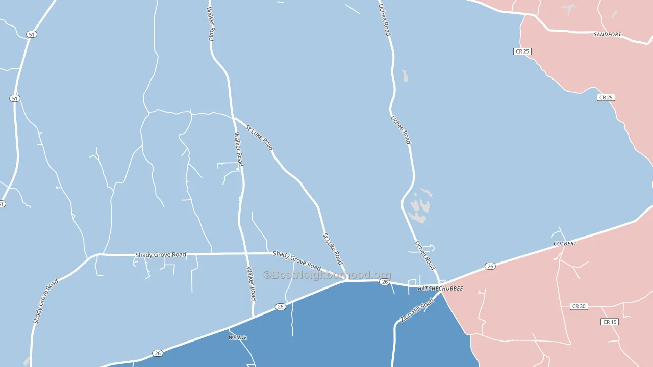 36858, AL block-group political-lean map