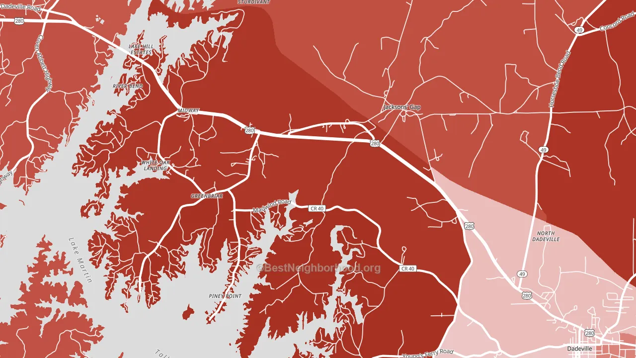 36861, AL block-group political-lean map