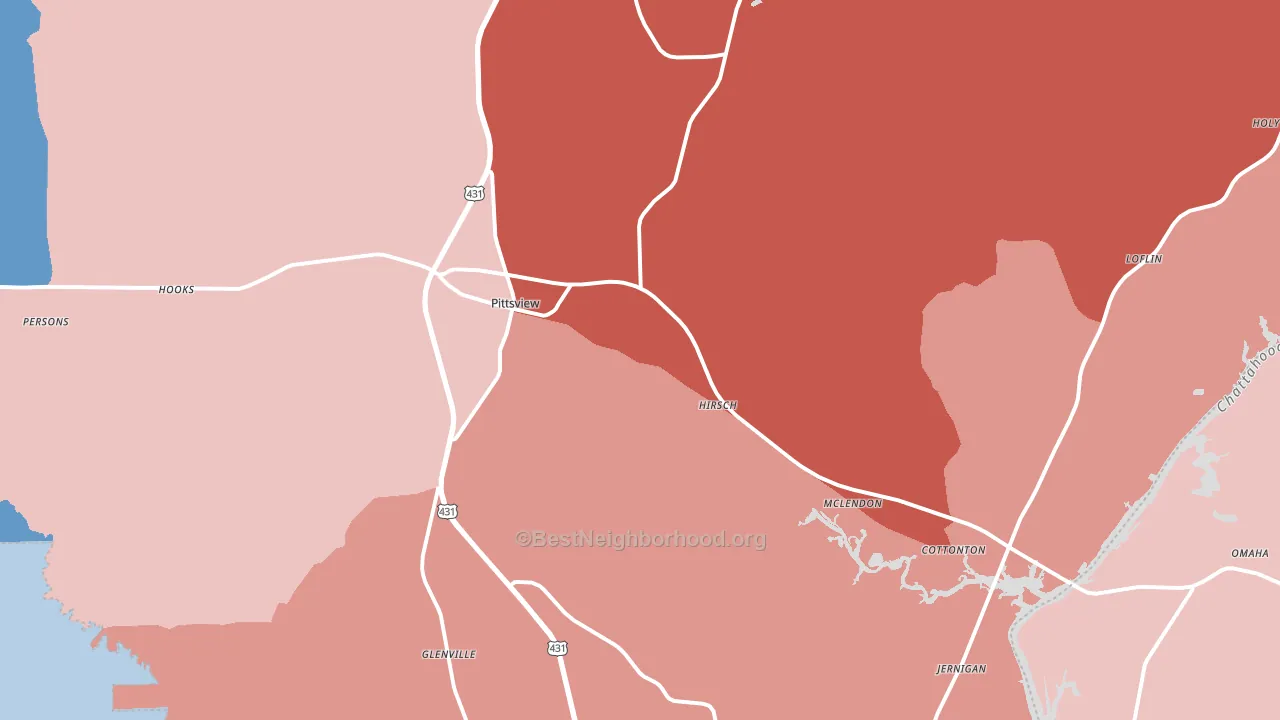 36871, AL block-group political-lean map