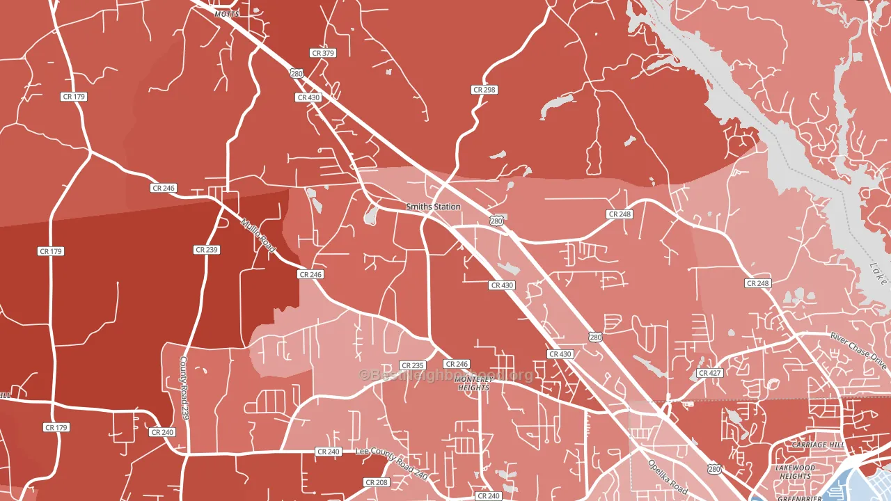 36877, AL block-group political-lean map