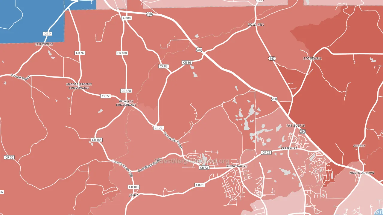 36879, AL block-group political-lean map