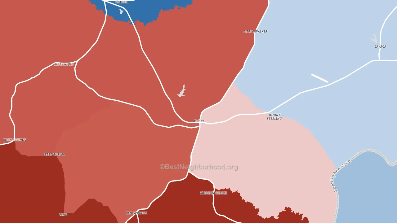 36904, AL block-group political-lean map