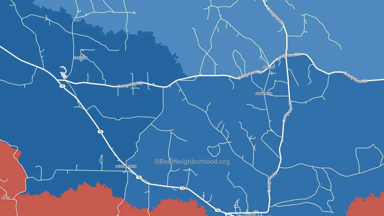 36912, AL block-group political-lean map