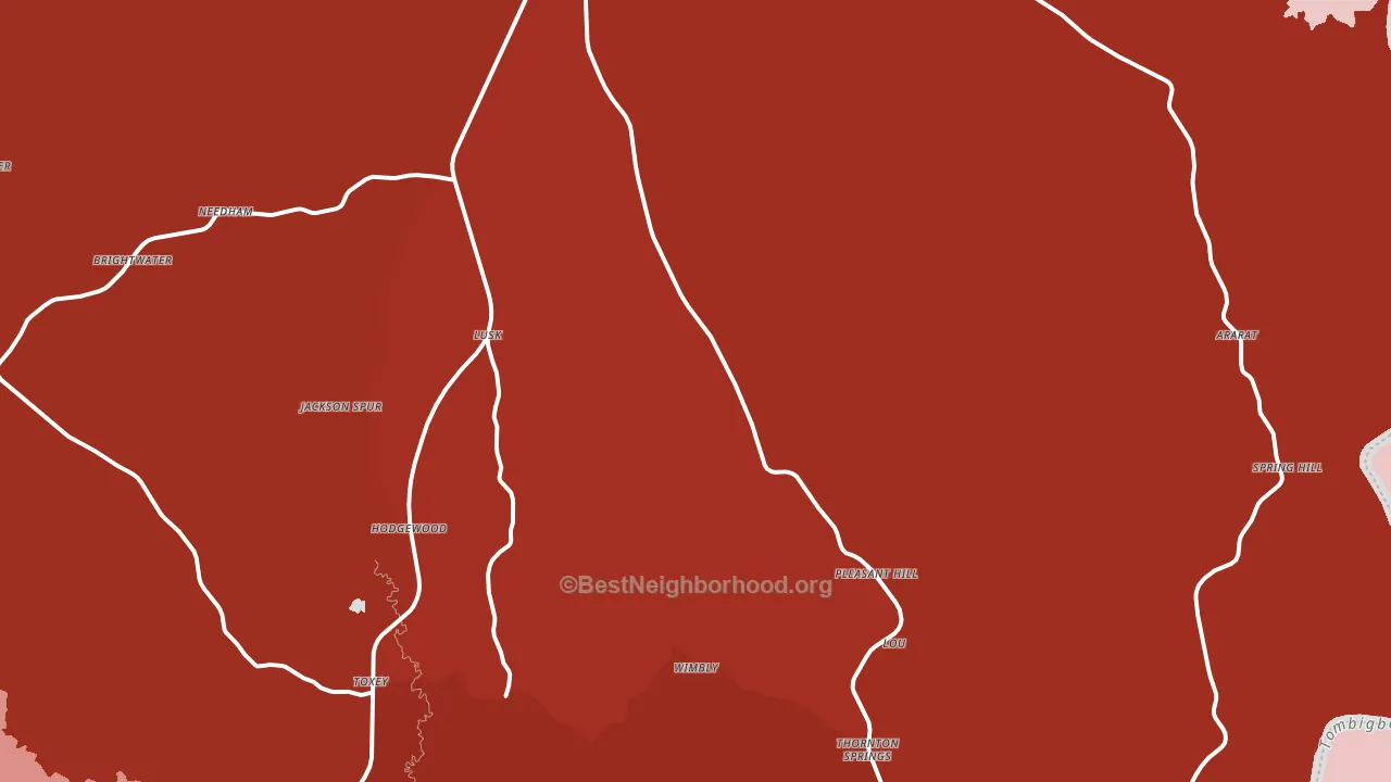 36921, AL block-group political-lean map