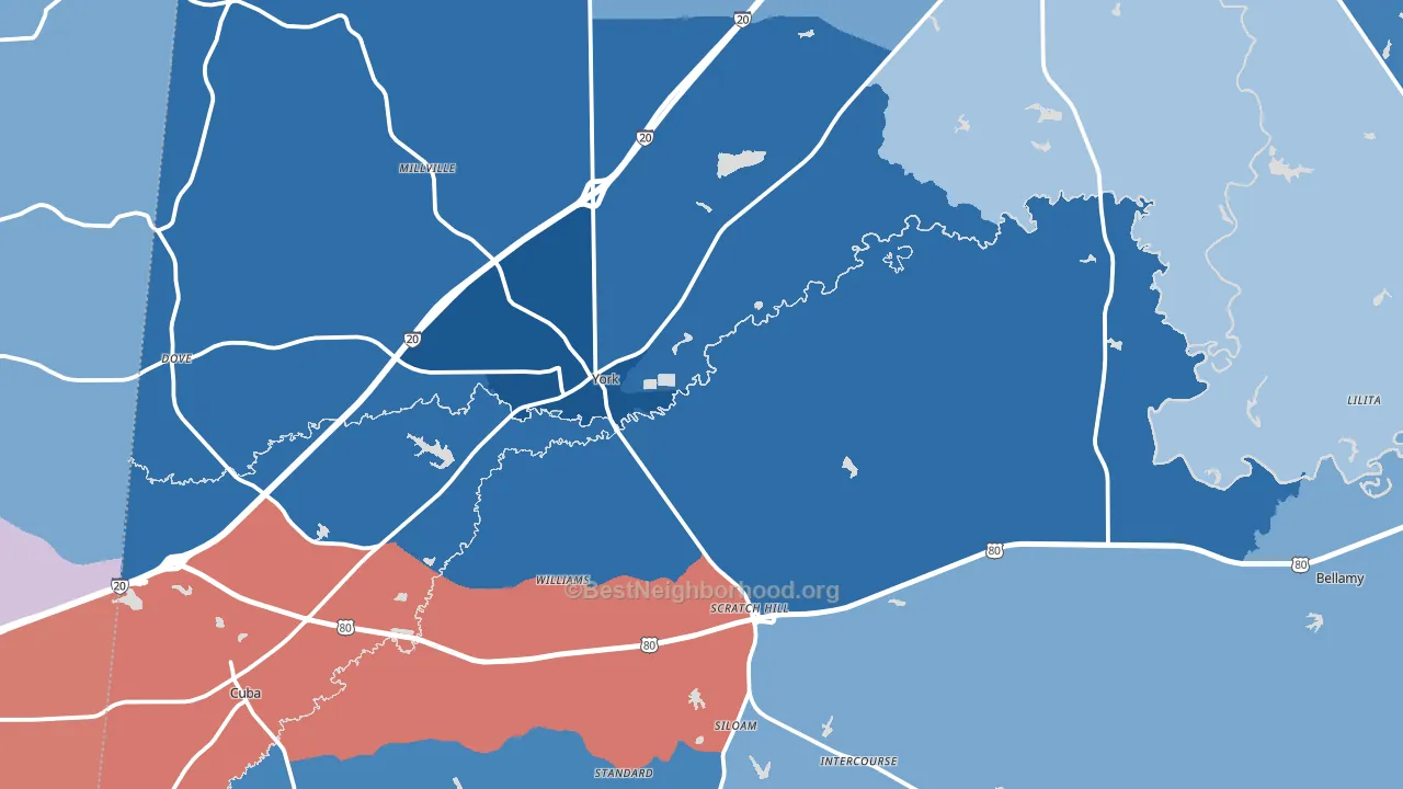 36925, AL block-group political-lean map