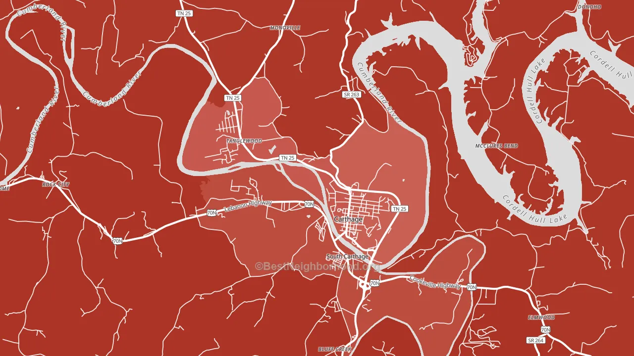 37030, TN block-group political-lean map
