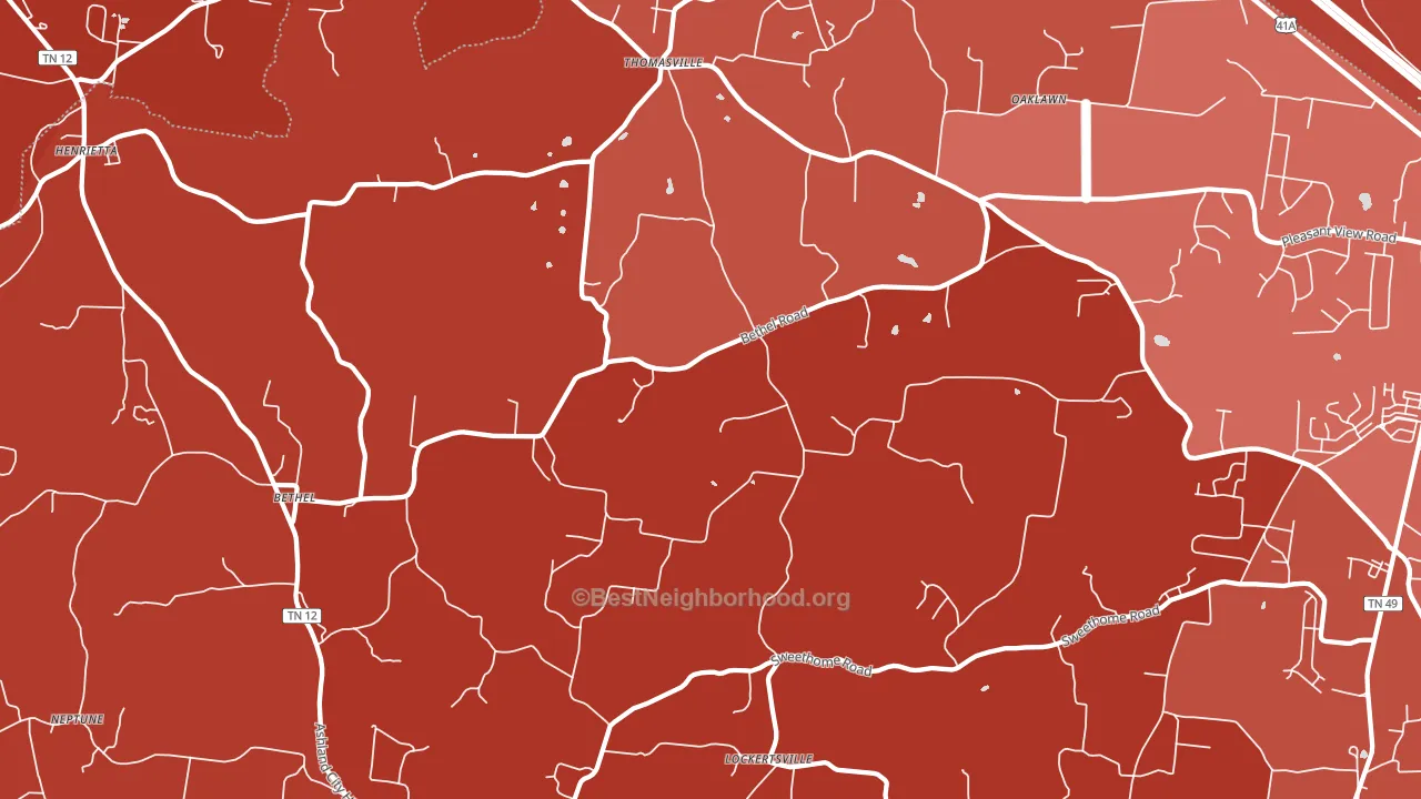 37035, TN block-group political-lean map