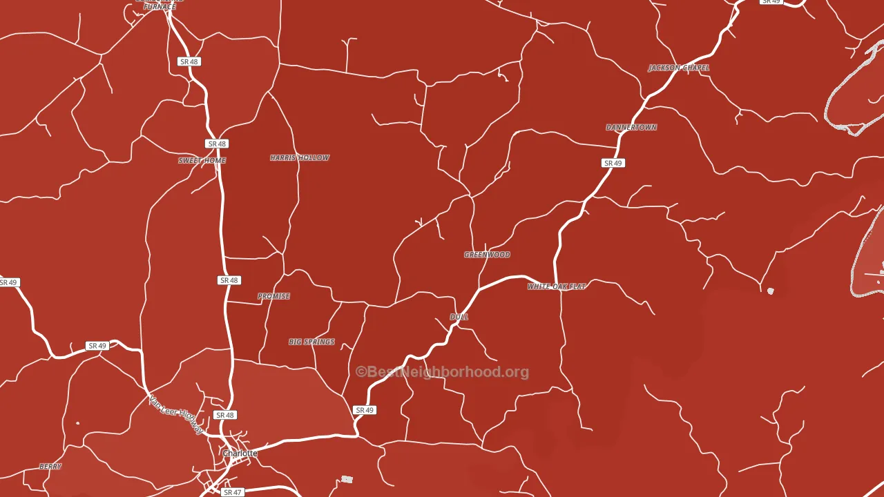 37036, TN block-group political-lean map